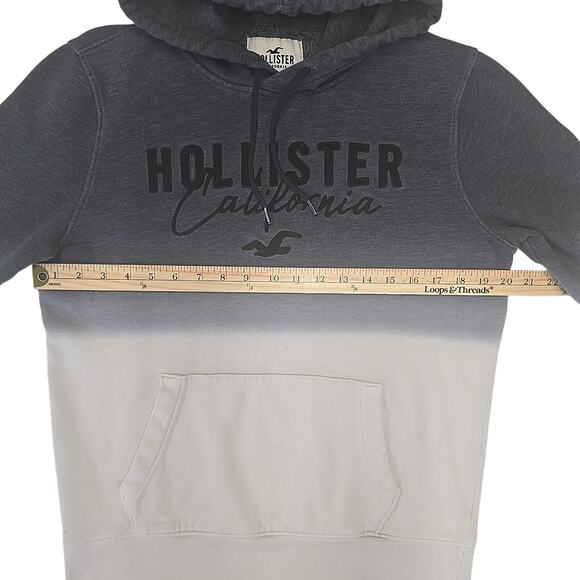 Hollister Men's Ombre Applique Logo Pullover Hoodie Sweatshirt Size Small Blue - Picture 5 of 10